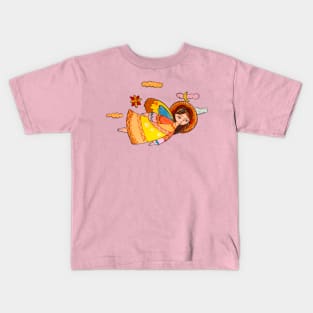 Flying christmas angel girl Kids T-Shirt